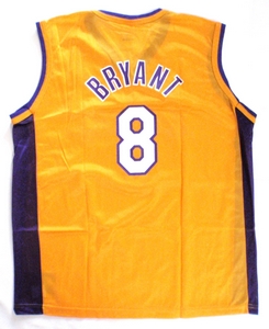 Kobe Bryant Los Angeles Lakers gold replica basketball jersey back