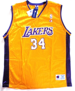 Shaq O`Neal Los Angeles Lakers gold replica basketball jersey