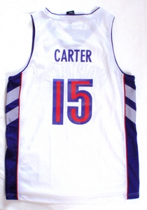 Vince Carter Toronto Raptors white semi-pro basketball jersey back
