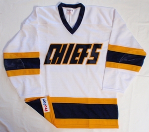 Charlestown Chiefs white hockey jersey