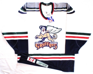 Grand Rapids Griffins white authentic pro hockey jersey