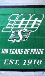 Saskatchewan Roughriders - 100 Years of Pride 3x5 vertical banner