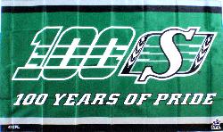 Saskatchewan Roughriders - 100 Years of Pride 5x3 horizontal flag