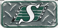 silver tred Saskatchewan Roughriders bicycle plate