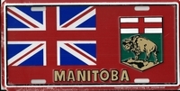 red Manitoba license plate