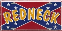 red Redneck license plate