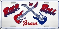 white Rock `N Roll Forever license plate