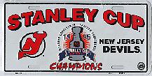 white New Jersey 95 Stanley Cup Champions license plate