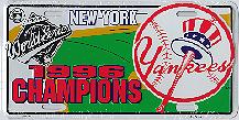 white New York Yankees 1996 World Series license plate