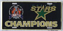 black Dallas Stars 99 Stanley Cup Champions license plate