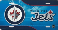 airbrushed Winnipeg Jets license plate
