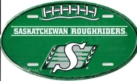 silver tred Saskatchewan Roughriders license plate