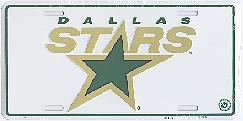 white Dallas Stars license plate