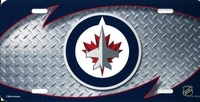 airbrushed Winnipeg Jets license plate