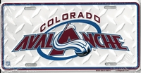 white tred Colorado Avalanche license plate