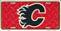 red tred Calgary Flames license plate