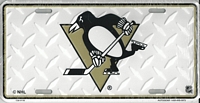 white tred Pittsburgh Penguins license plate