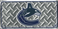 silver tred Vancouver Canucks license plate