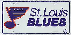 white, old logo St Louis Blues license plate