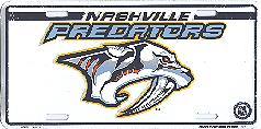 white Nashville Predators license plate