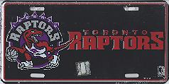 black Toronto Raptors license plate