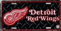 black tred Detroit Red Wings license plate