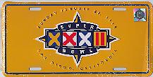 yellow Super Bowl XXXII host city license plate