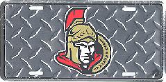silver tred new logo Ottawa Senators license plate