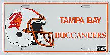 white old Tampa Bay Buccaneers license plate